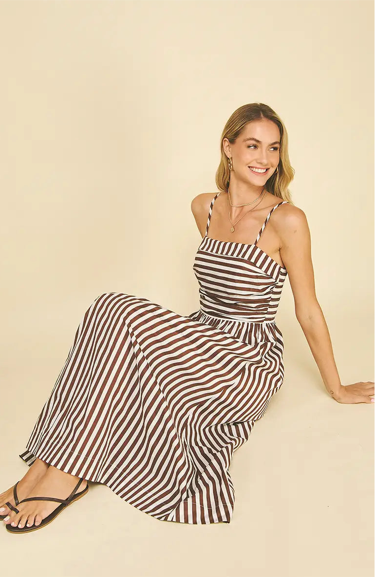 STRIPE MIDI DRESS