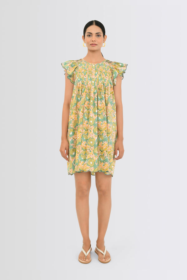 VIENNA PINTUCKED  SHORT DRESS