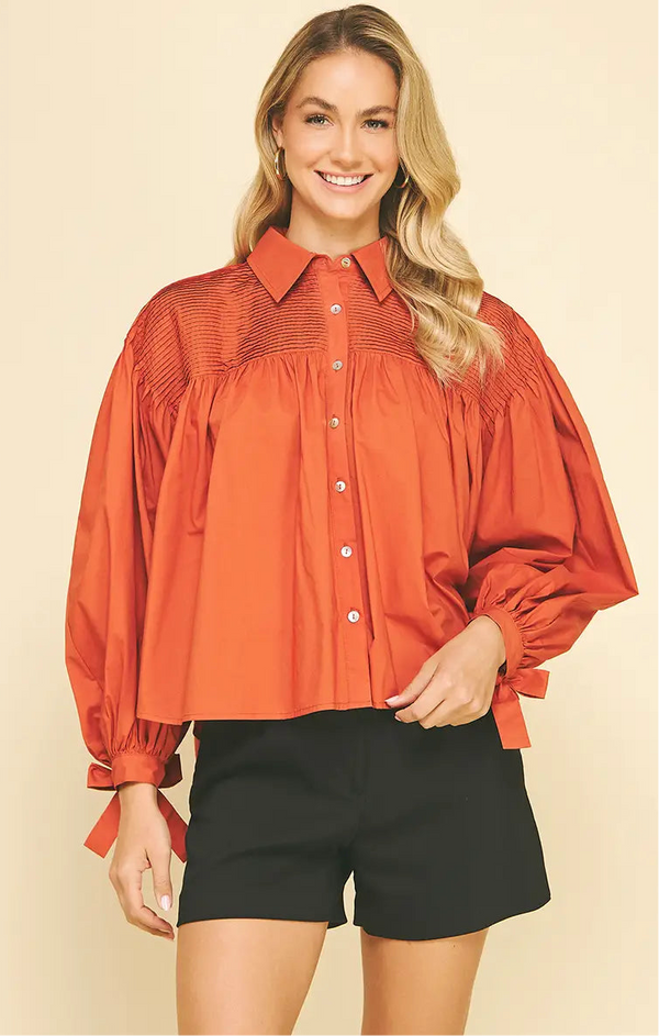 TUCKED DETAIL BLOUSE