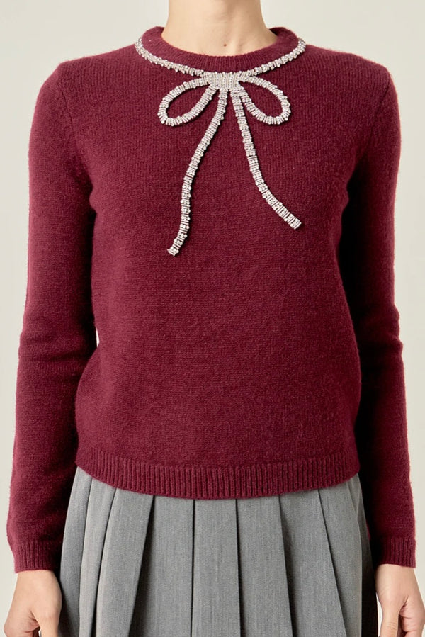 SPARKLE BOW SWEATER