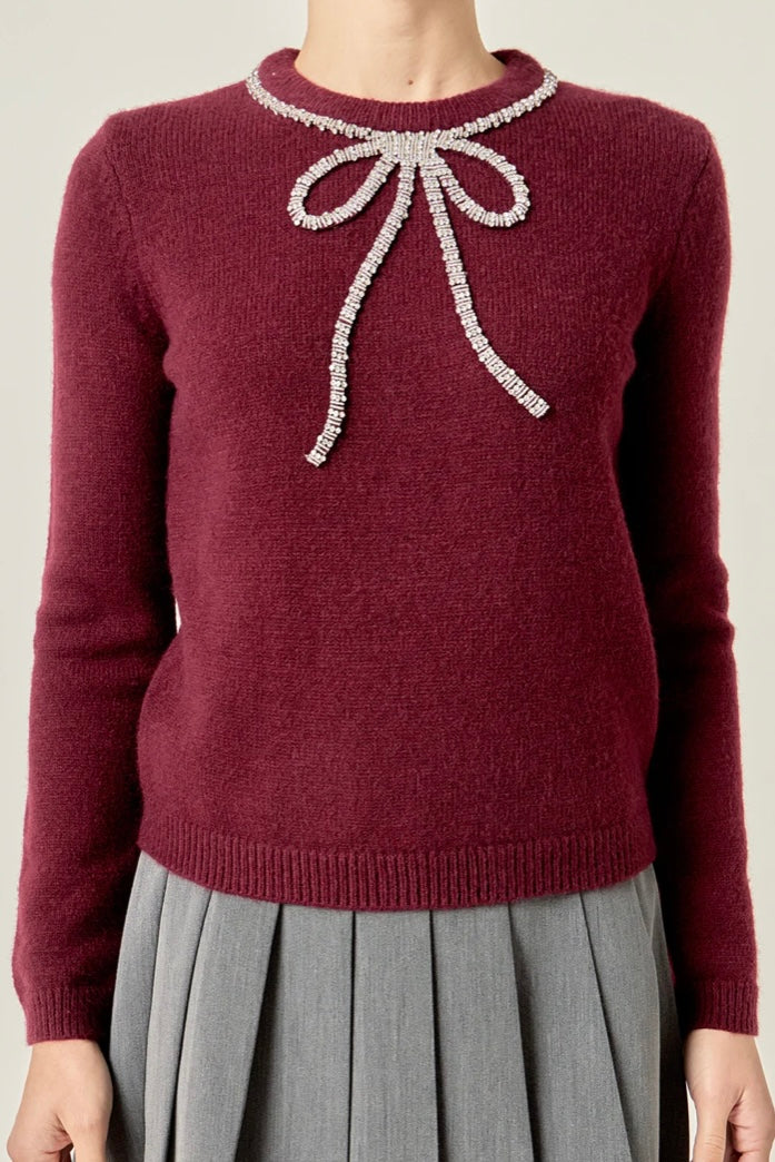 SPARKLE BOW SWEATER