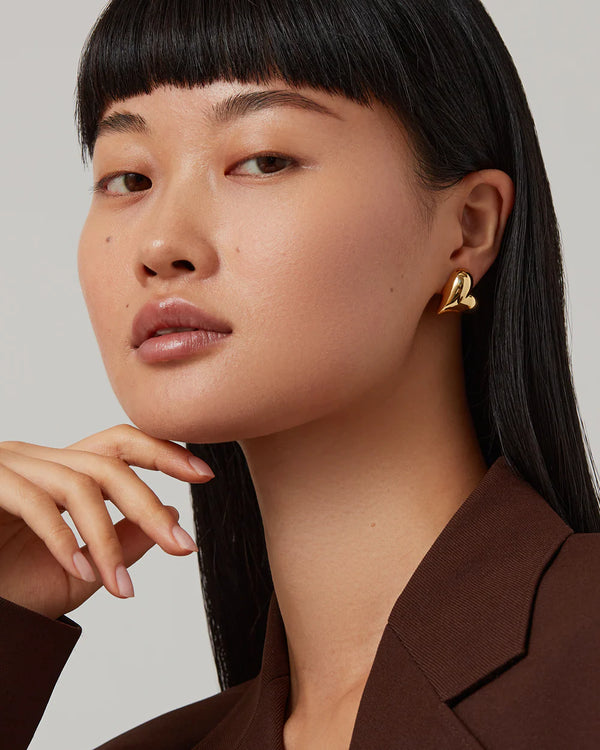 ART HEART BUTTON EARRINGS
