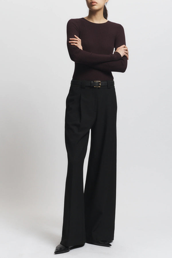 TIFFANY MID-WAISTED WIDELEG TROUSER