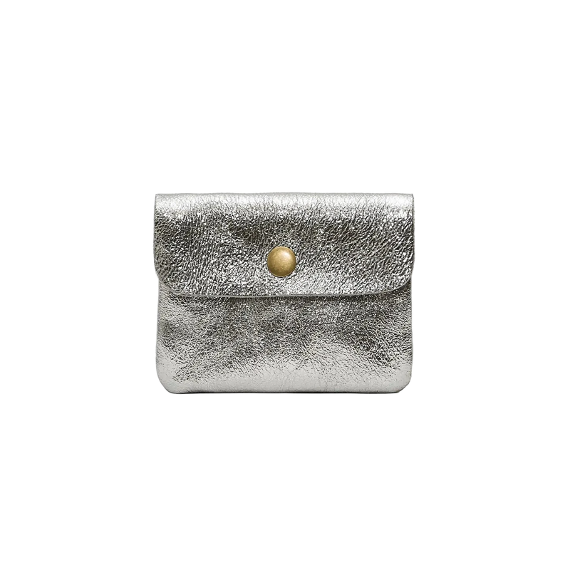 METALLIC LEATHER POUCH