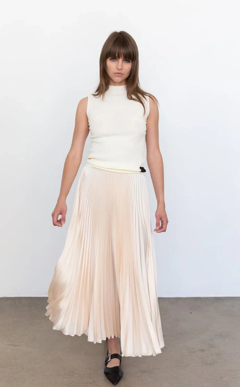 SATIN MIDI SKIRT